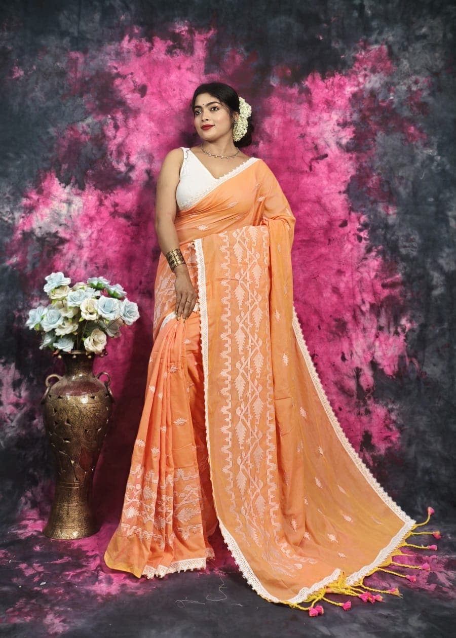 A Little Tradition saree, worn by a model